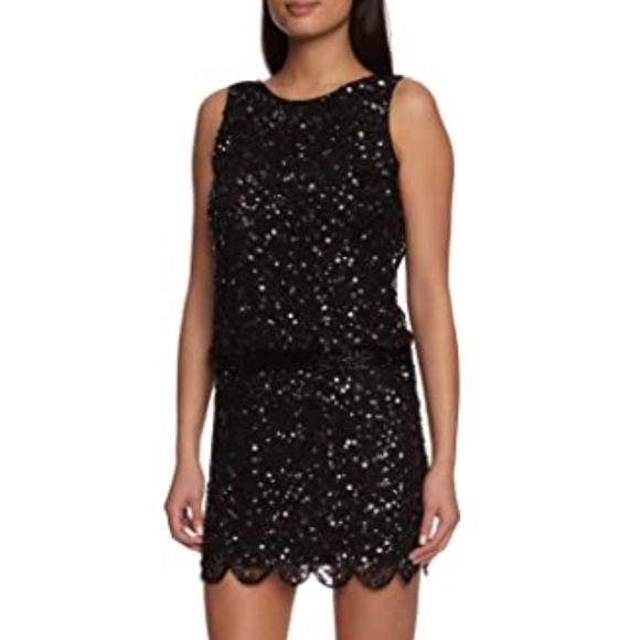 Sexy Sparkle  Sequin Little Black Mini Dress Size 6 - Picture 1 of 10